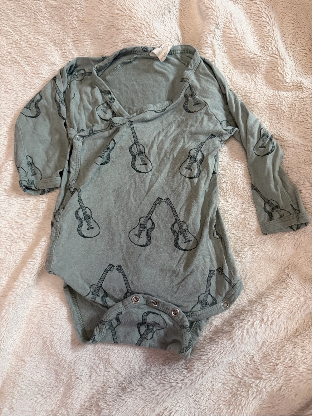 kate quinn gray Balsam Guitar Print Long Sleeve Onesie